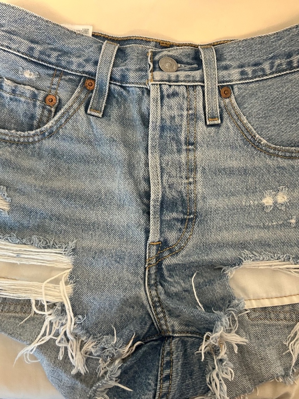 Levi's 501 Original High Rise Distressed Cutoff Shorts Size 24 Quiet Riot